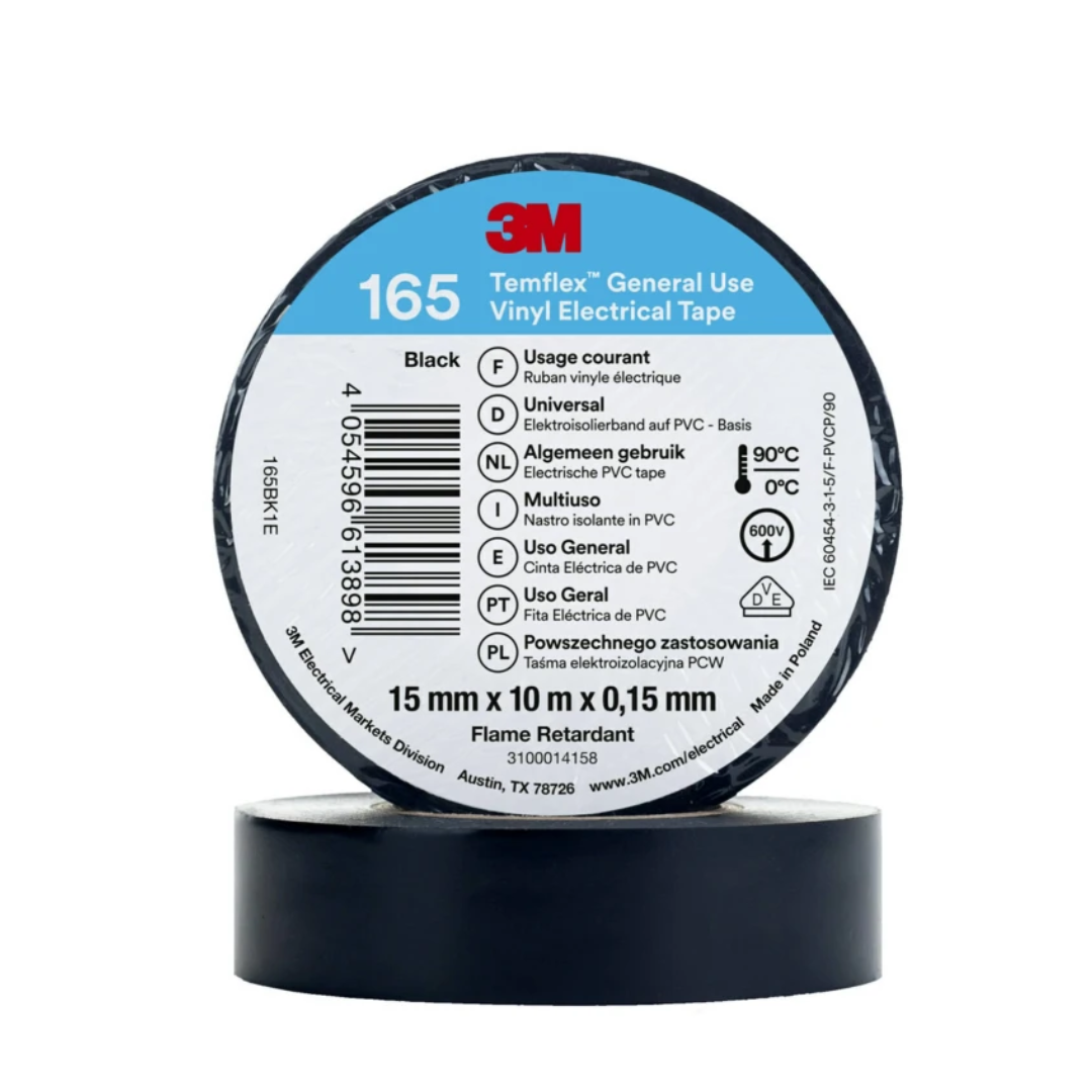 Vinyl Electrical Tape 165 Black Temflex™ Vinyl Electrical Tape 165 Black Temflex™